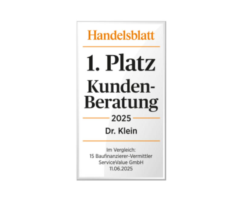 Aktuelles Siegel von Dr. Klein Baufinanzierung