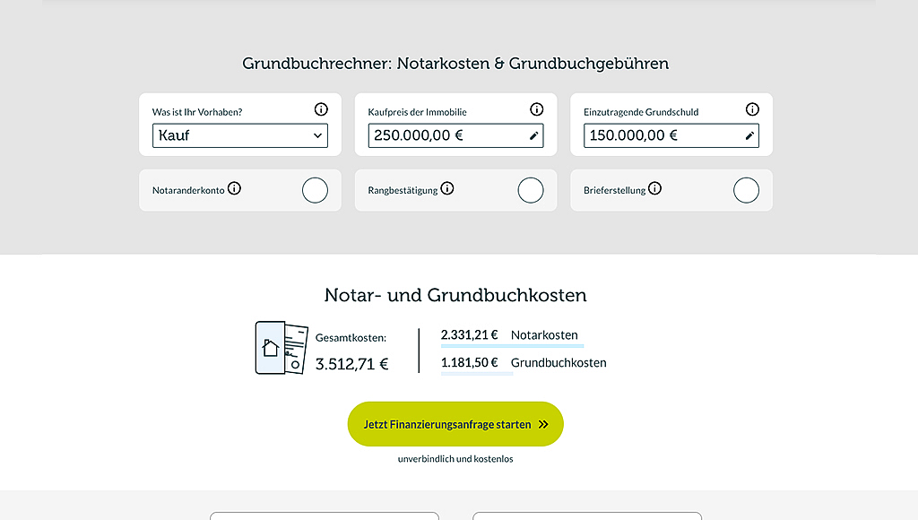 Neuer Grundbuchrechner von Dr. Klein