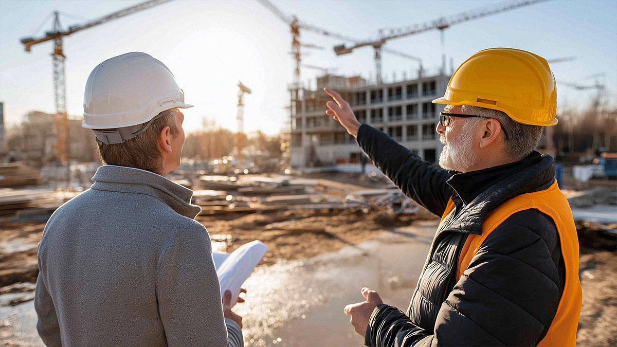Präsentation des Bauobjektes durch einen Bauträger