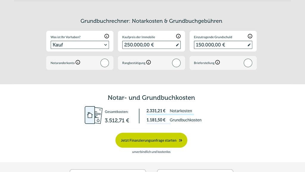 Neuer Grundbuchrechner von Dr. Klein Neuer Grundbuchrechner von Dr. Klein